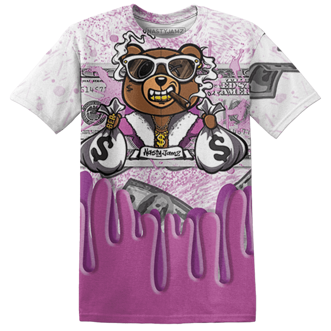 GS Hyper Violet 4s T Shirt Match BER Dollar 3D All-Over Print - NastyJamz