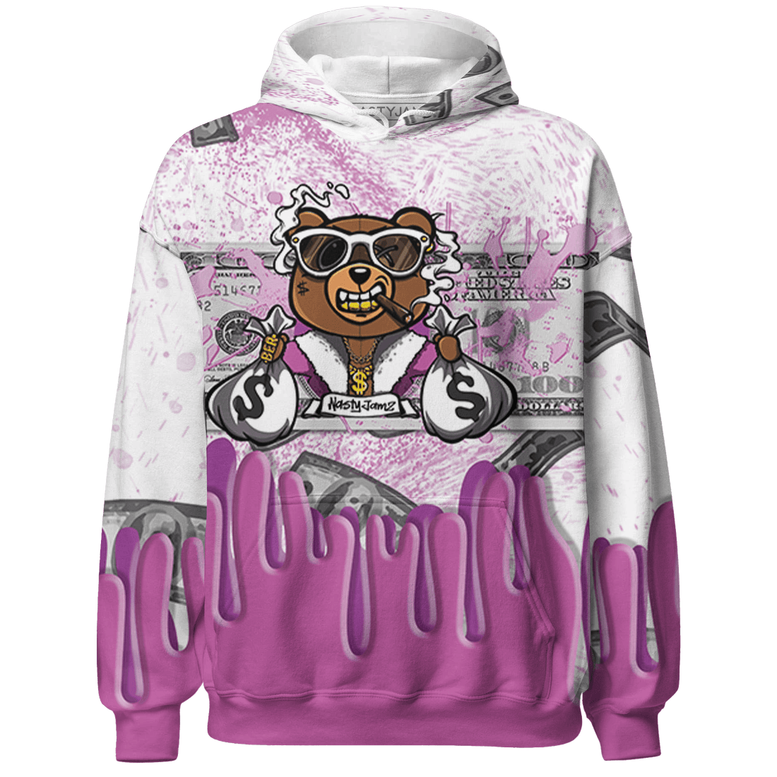 GS Hyper Violet 4s Hoodie Match BER Dollar 3D All-Over Print - NastyJamz