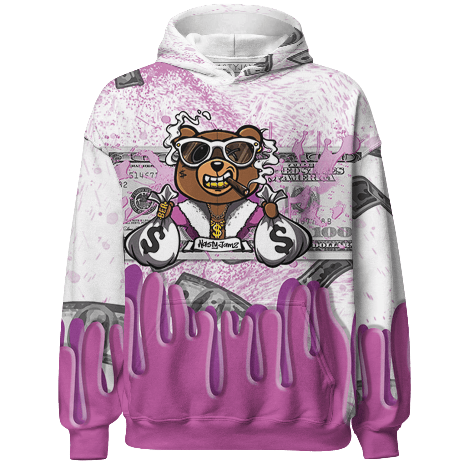 GS Hyper Violet 4s Hoodie Match BER Dollar 3D All-Over Print - NastyJamz