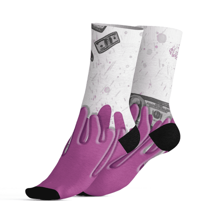GS Hyper Violet 4s Socks Match BER Dollar 3D All-Over Print - NastyJamz