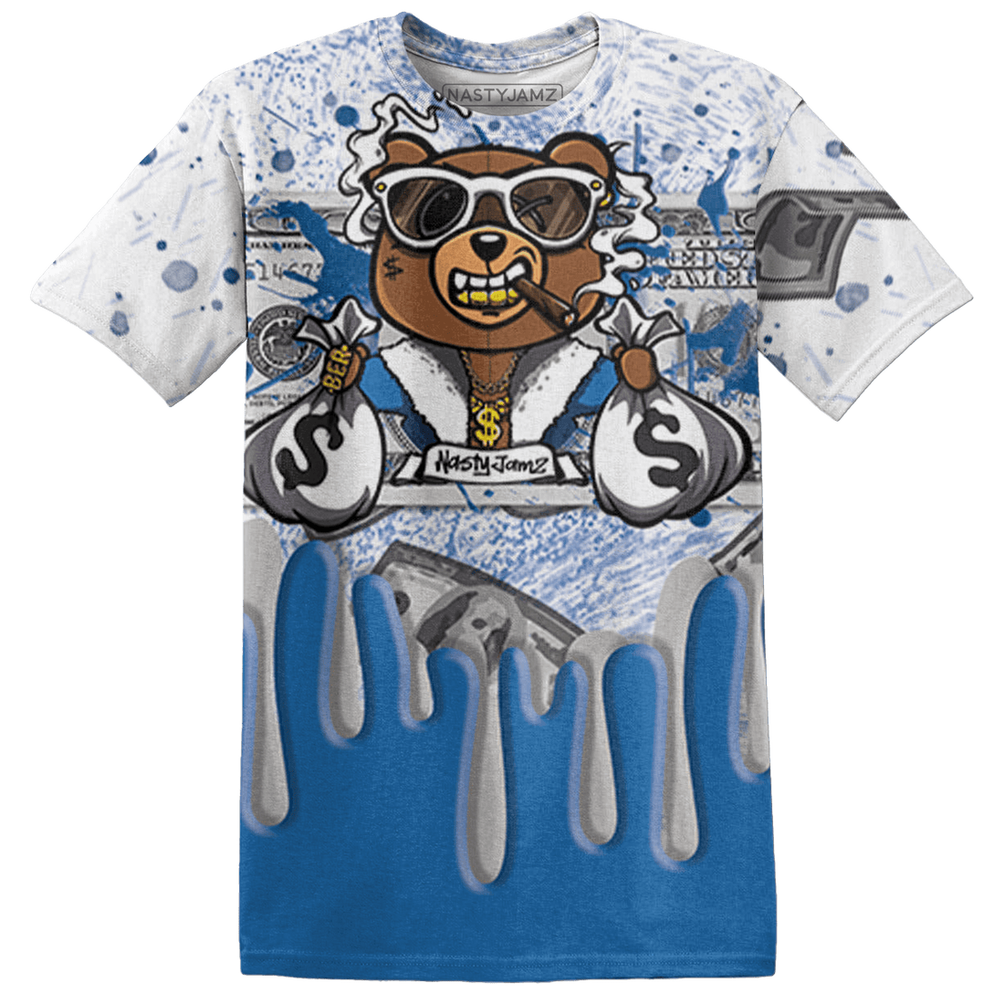 Industrial Blue 4s T Shirt Match BER Dollar 3D All-Over Print - NastyJamz
