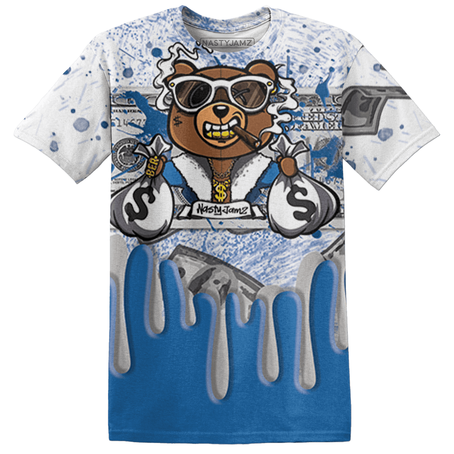 Industrial Blue 4s T Shirt Match BER Dollar 3D All-Over Print - NastyJamz