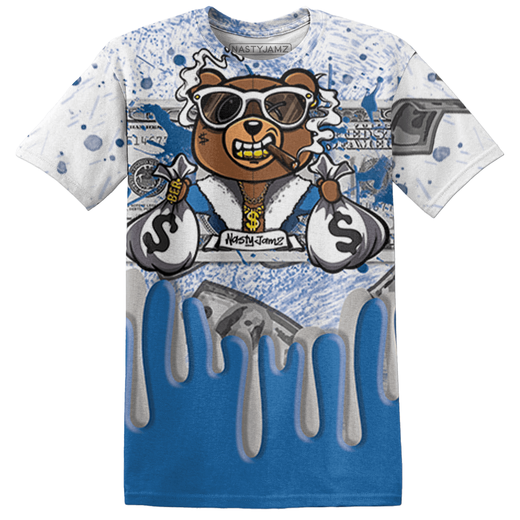 Industrial Blue 4s T Shirt Match BER Dollar 3D All-Over Print - NastyJamz