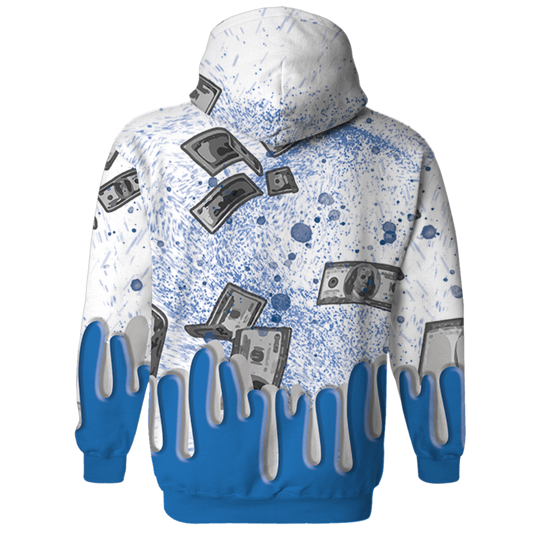 Industrial Blue 4s Hoodie Match BER Dollar 3D All-Over Print - NastyJamz
