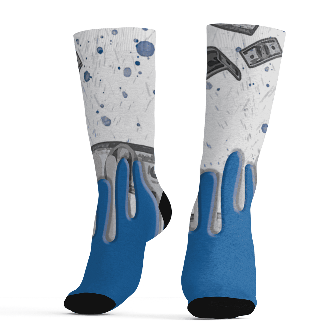 Industrial Blue 4s Socks Match BER Dollar 3D All-Over Print - NastyJamz