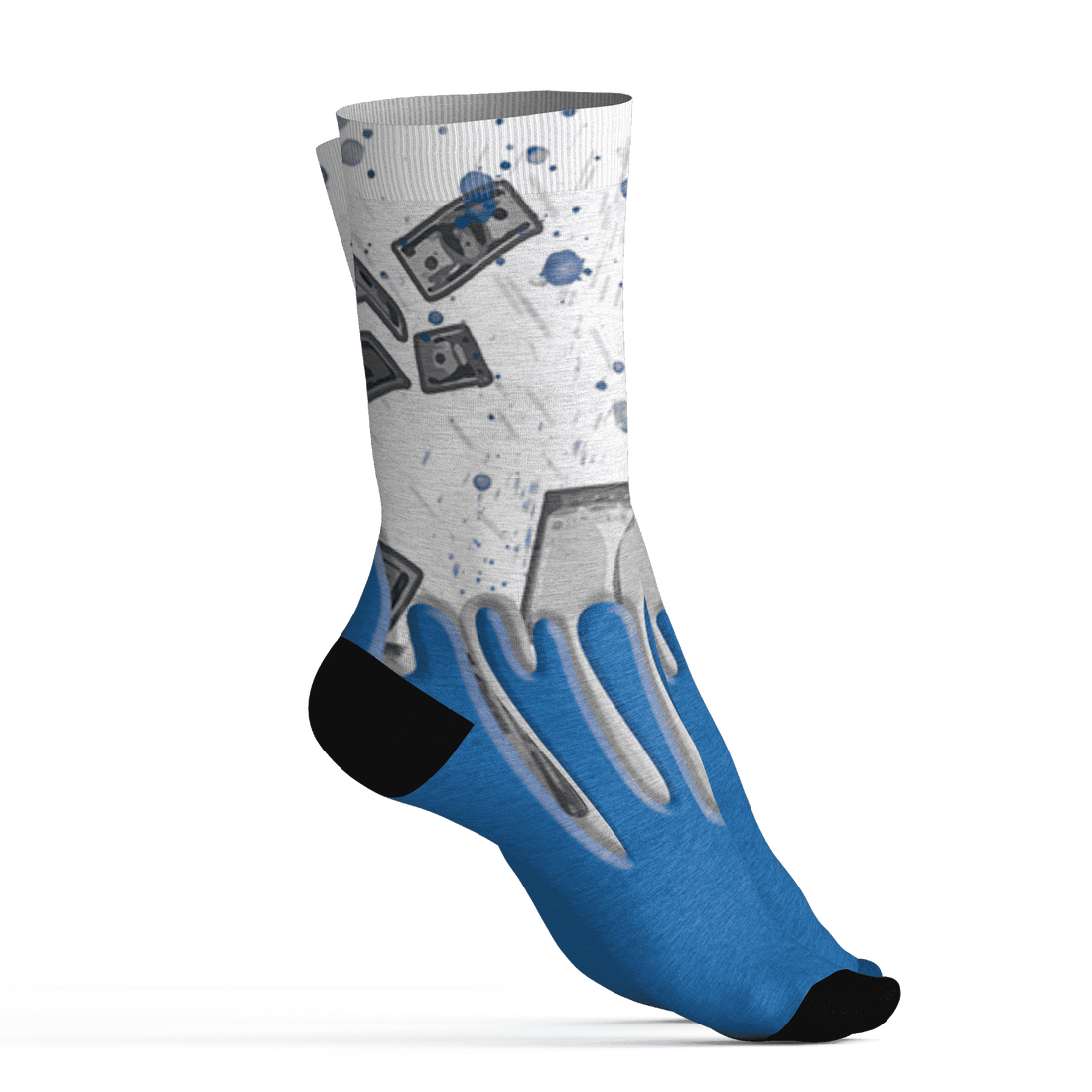 Industrial Blue 4s Socks Match BER Dollar 3D All-Over Print - NastyJamz