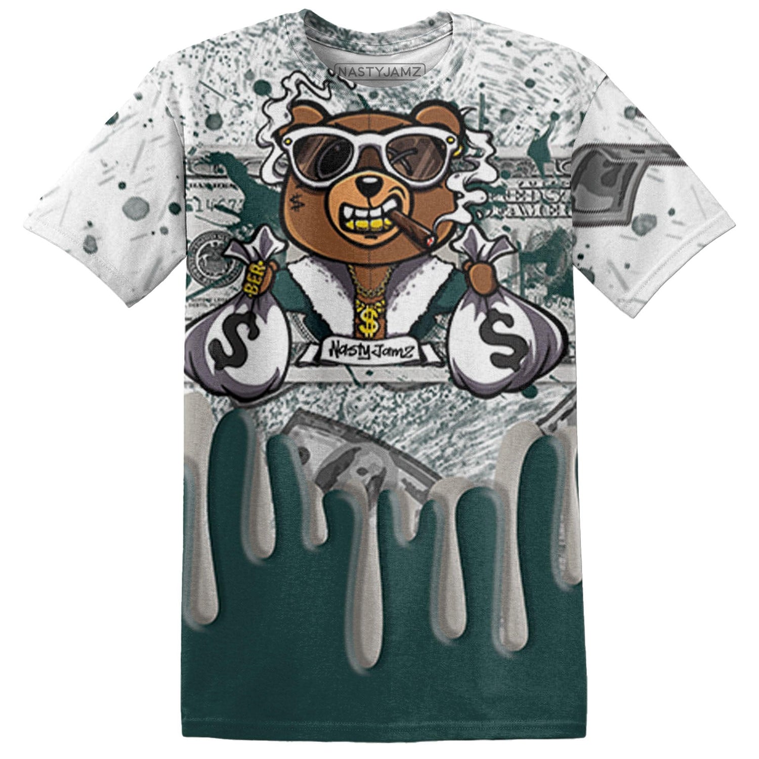 Oxidized Green 4s T Shirt Match BER Dollar 3D All-Over Print - NastyJamz