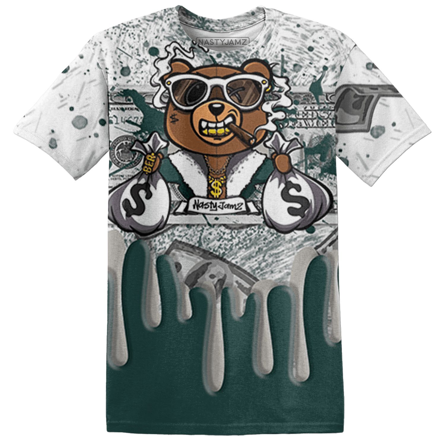 Oxidized Green 4s T Shirt Match BER Dollar 3D All-Over Print - NastyJamz