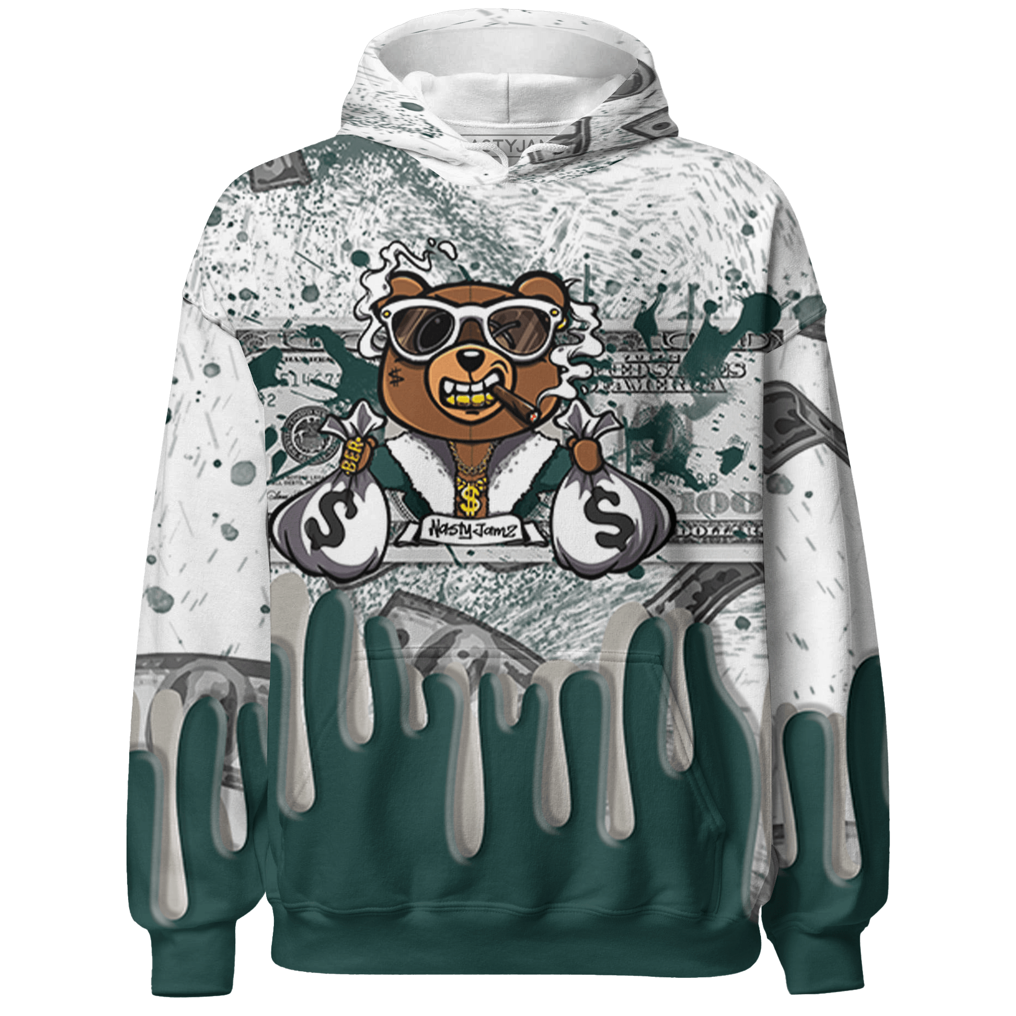 Oxidized Green 4s Hoodie Match BER Dollar 3D All-Over Print - NastyJamz