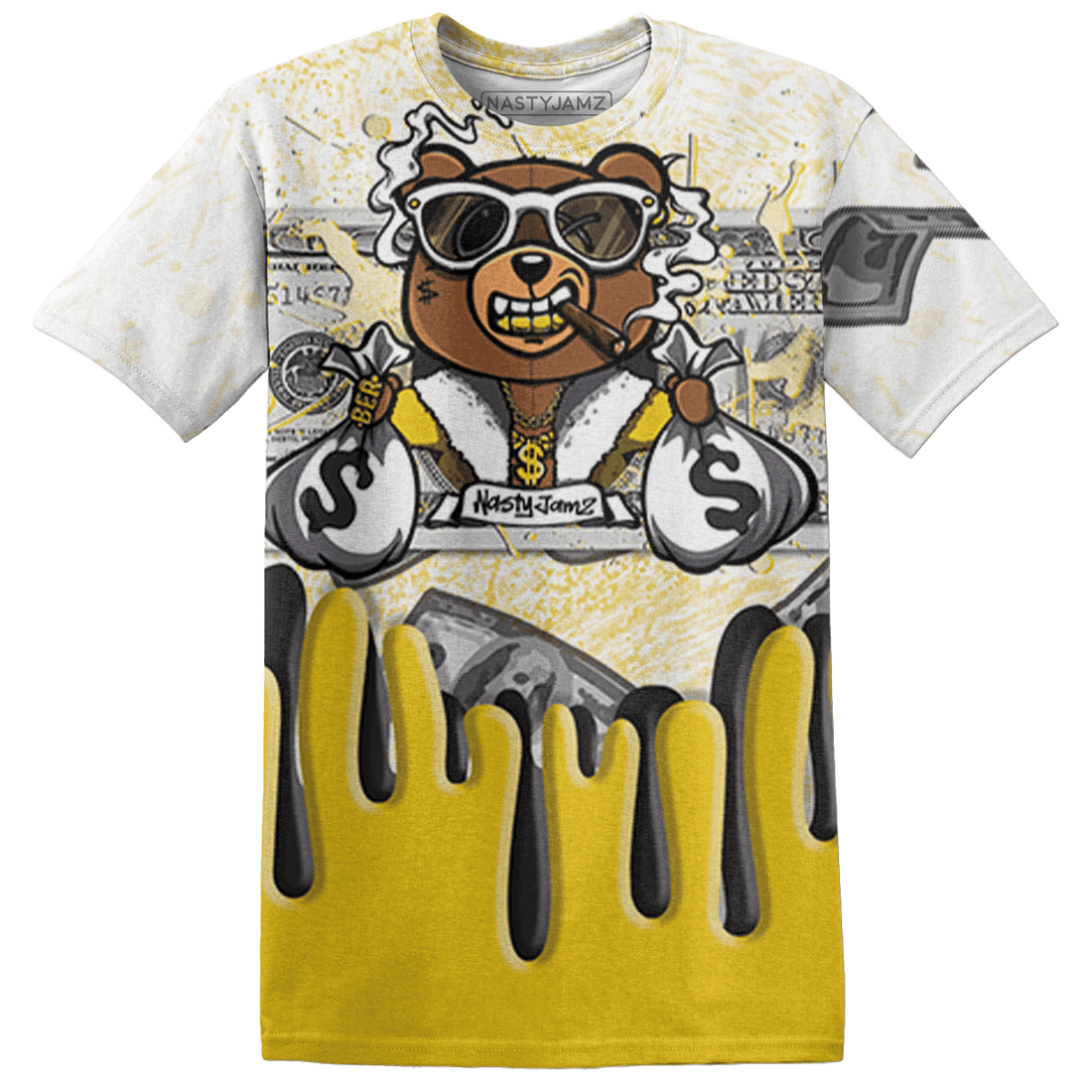 Vivid Sulfur 4s T Shirt Match BER Dollar 3D All-Over Print - NastyJamz