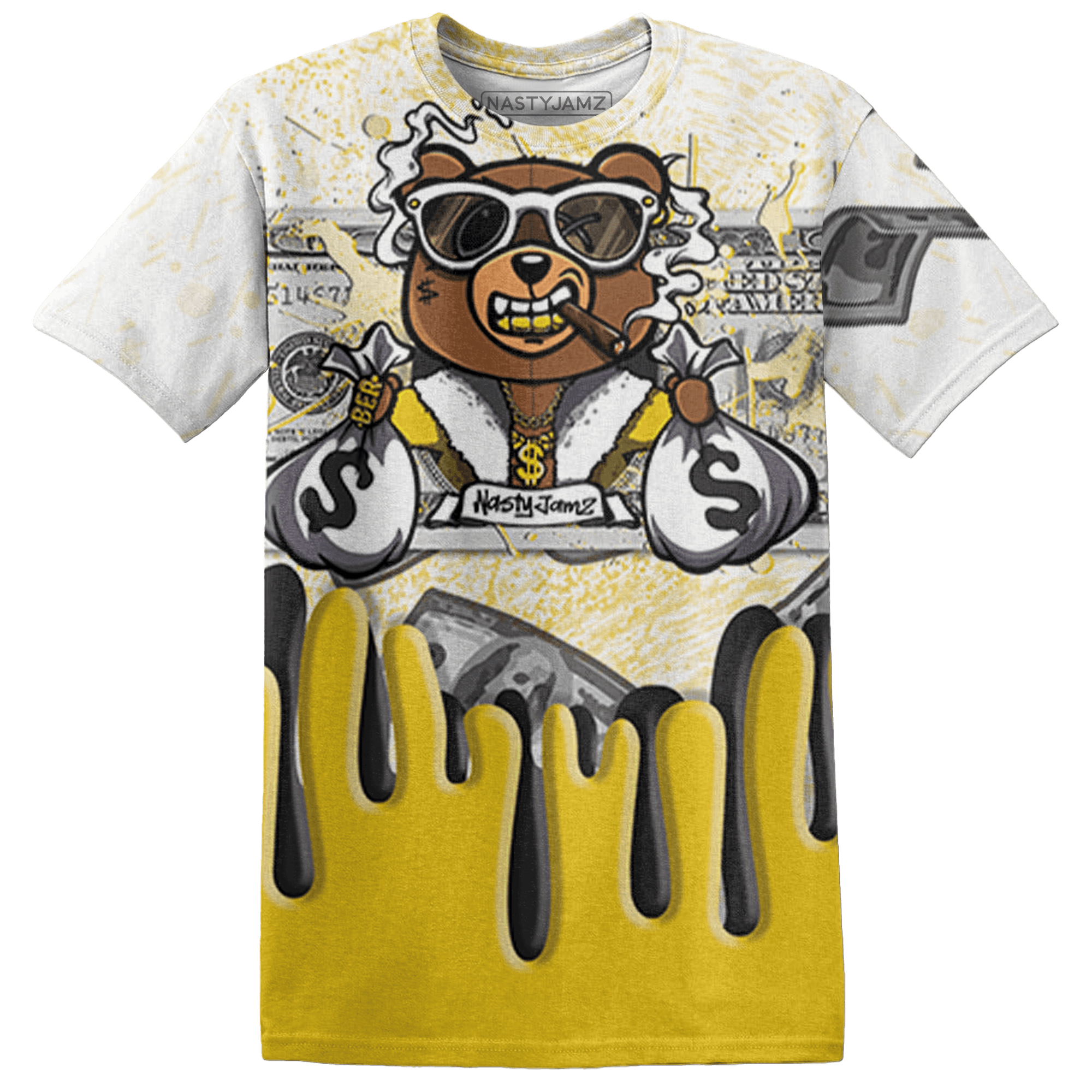 Vivid Sulfur 4s T Shirt Match BER Dollar 3D All-Over Print - NastyJamz