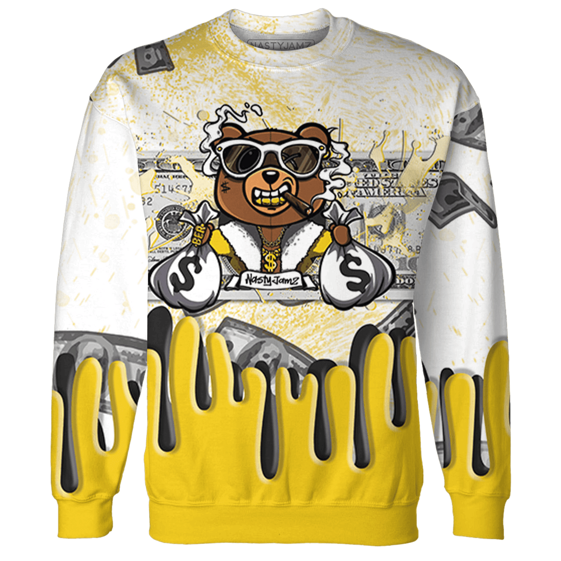 Vivid Sulfur 4s Sweatshirt Match BER Dollar 3D All-Over Print - NastyJamz