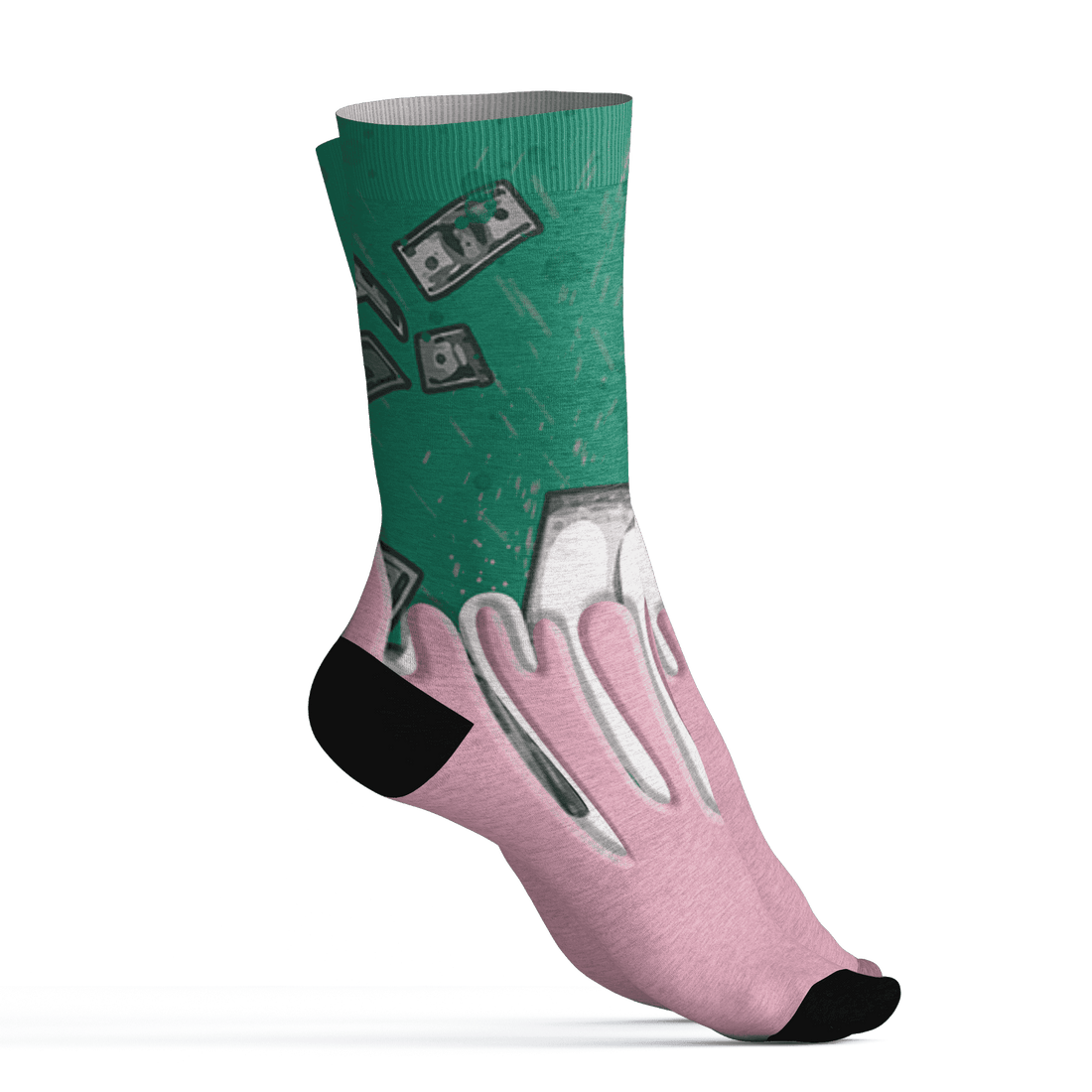 Dunk-Pink-Malachite-Medium-Soft-Low-Sail-Socks-Match-BER-Dollar-3D