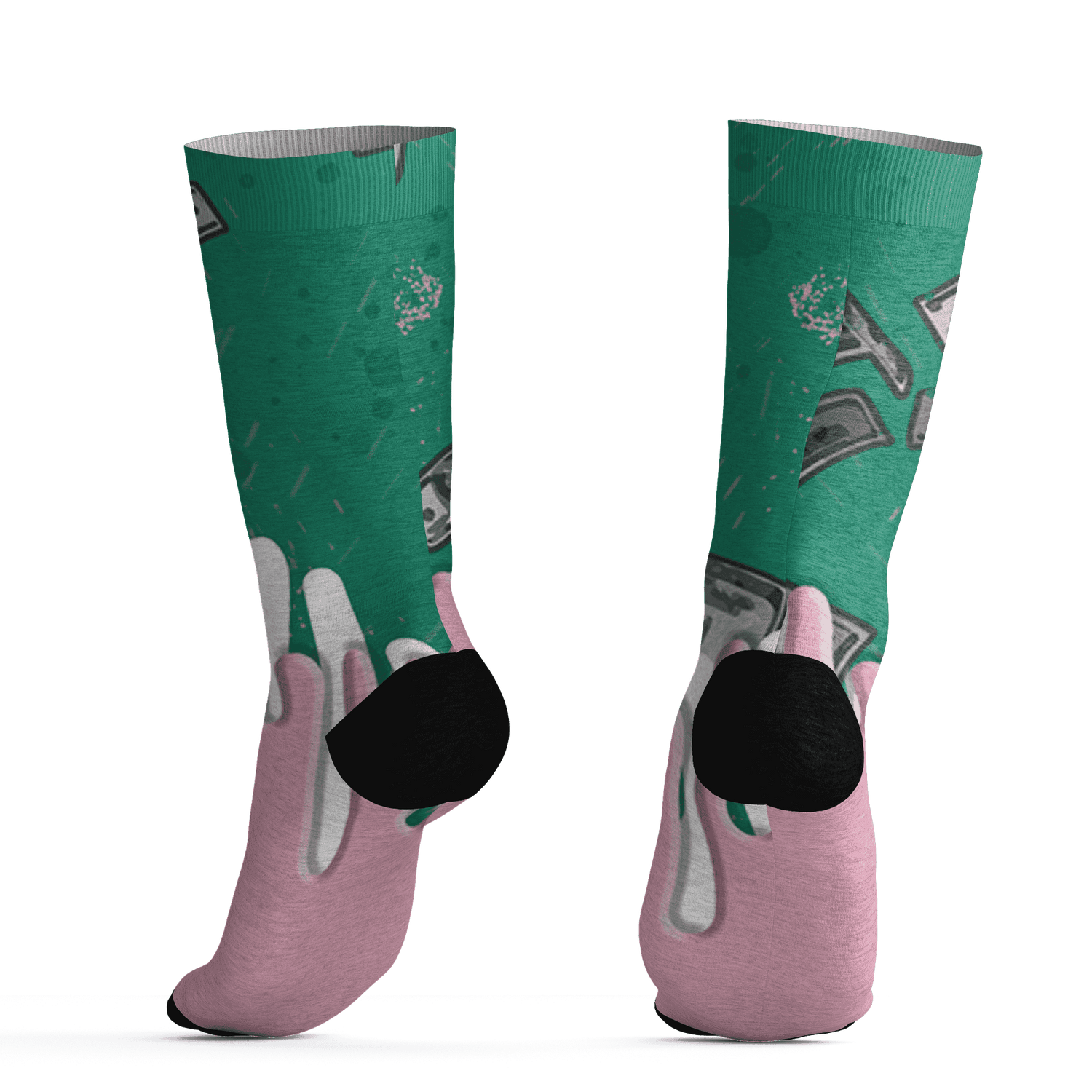 Dunk-Pink-Malachite-Medium-Soft-Low-Sail-Socks-Match-BER-Dollar-3D