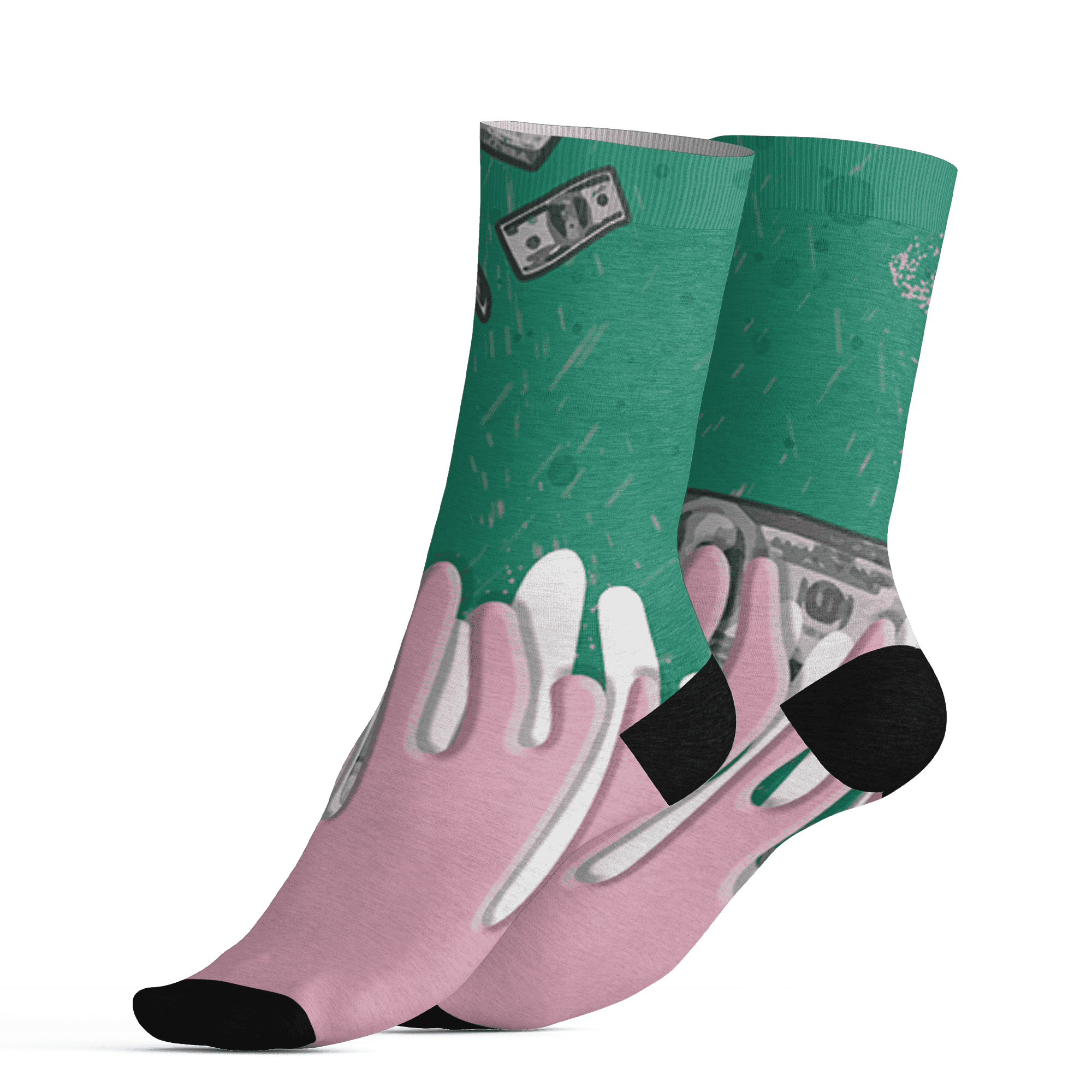 Dunk-Pink-Malachite-Medium-Soft-Low-Sail-Socks-Match-BER-Dollar-3D