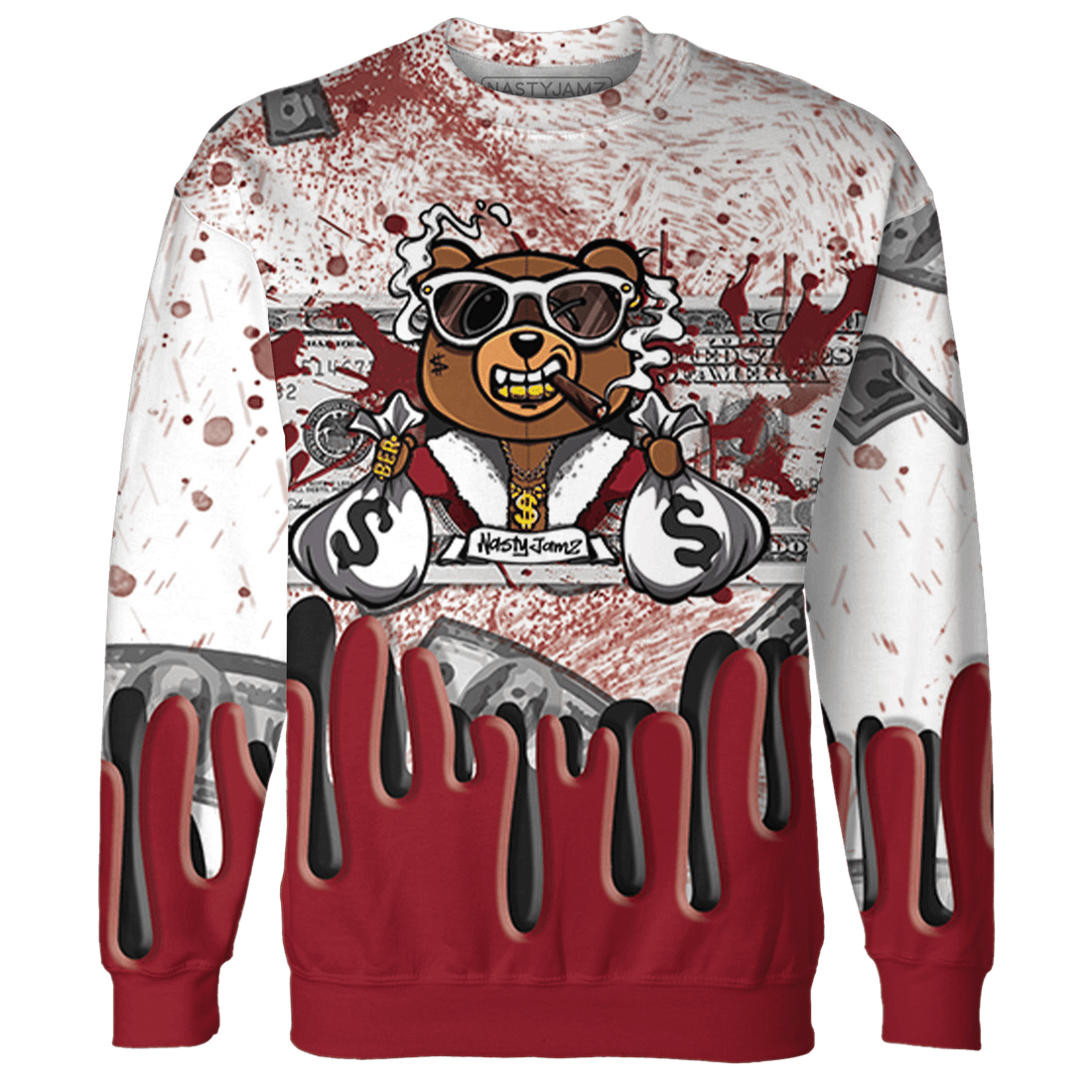 Cherry 12s Sweatshirt Match BER Dollar 3D All-Over Print - NastyJamz