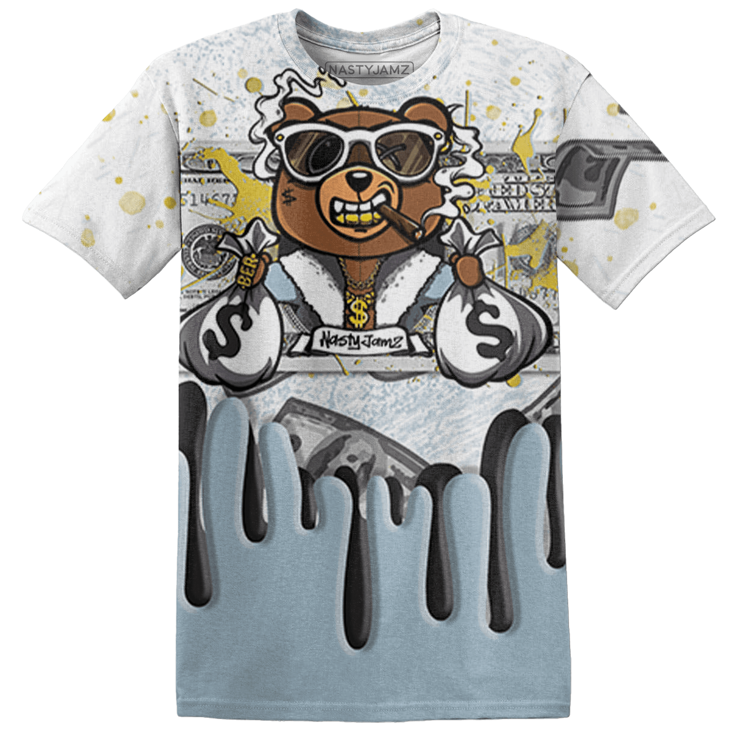 Blue Grey 13s T Shirt Match BER Dollar 3D All-Over Print - NastyJamz