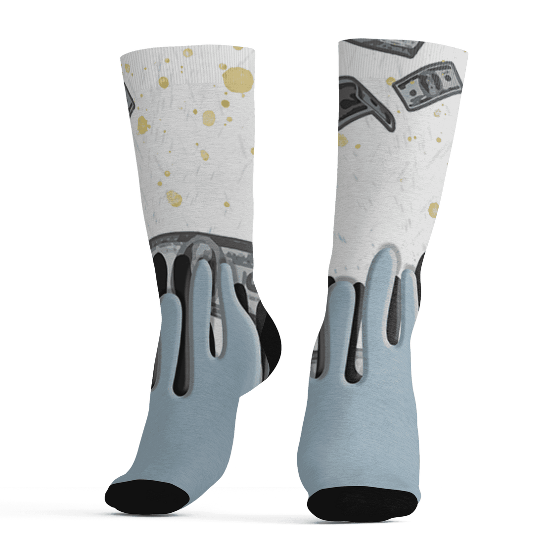 Blue Grey 13s Socks Match BER Dollar 3D All-Over Print - NastyJamz