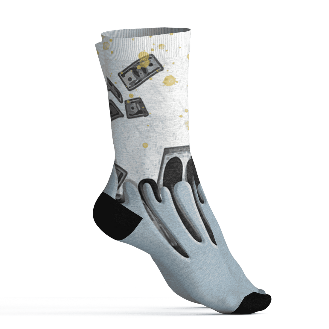 Blue Grey 13s Socks Match BER Dollar 3D All-Over Print - NastyJamz