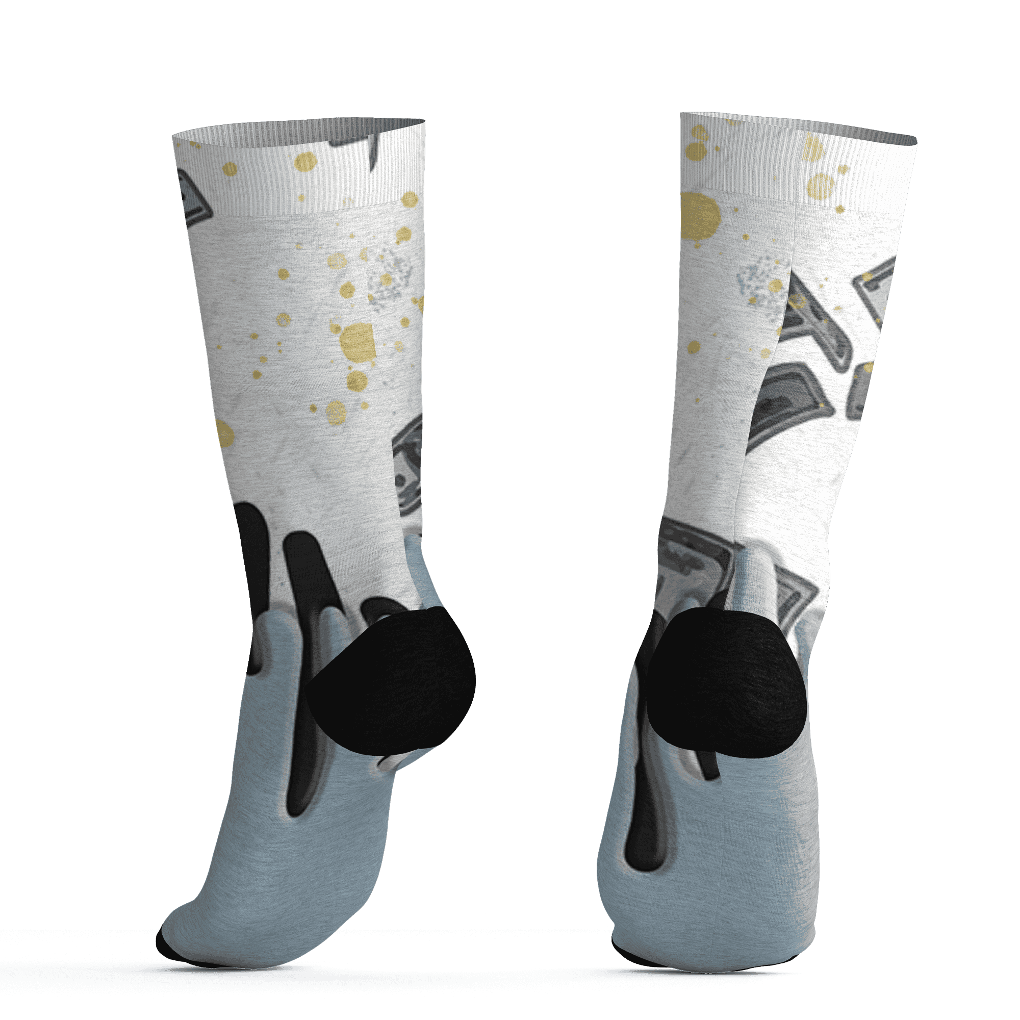 Blue Grey 13s Socks Match BER Dollar 3D All-Over Print - NastyJamz