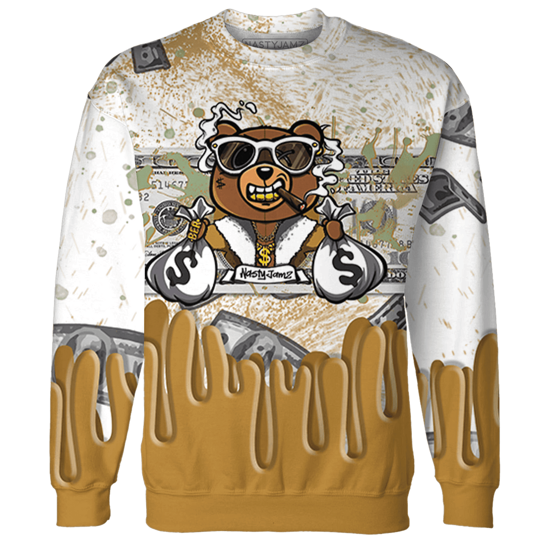 Wheat 13s Sweatshirt Match BER Dollar 3D All-Over Print - NastyJamz