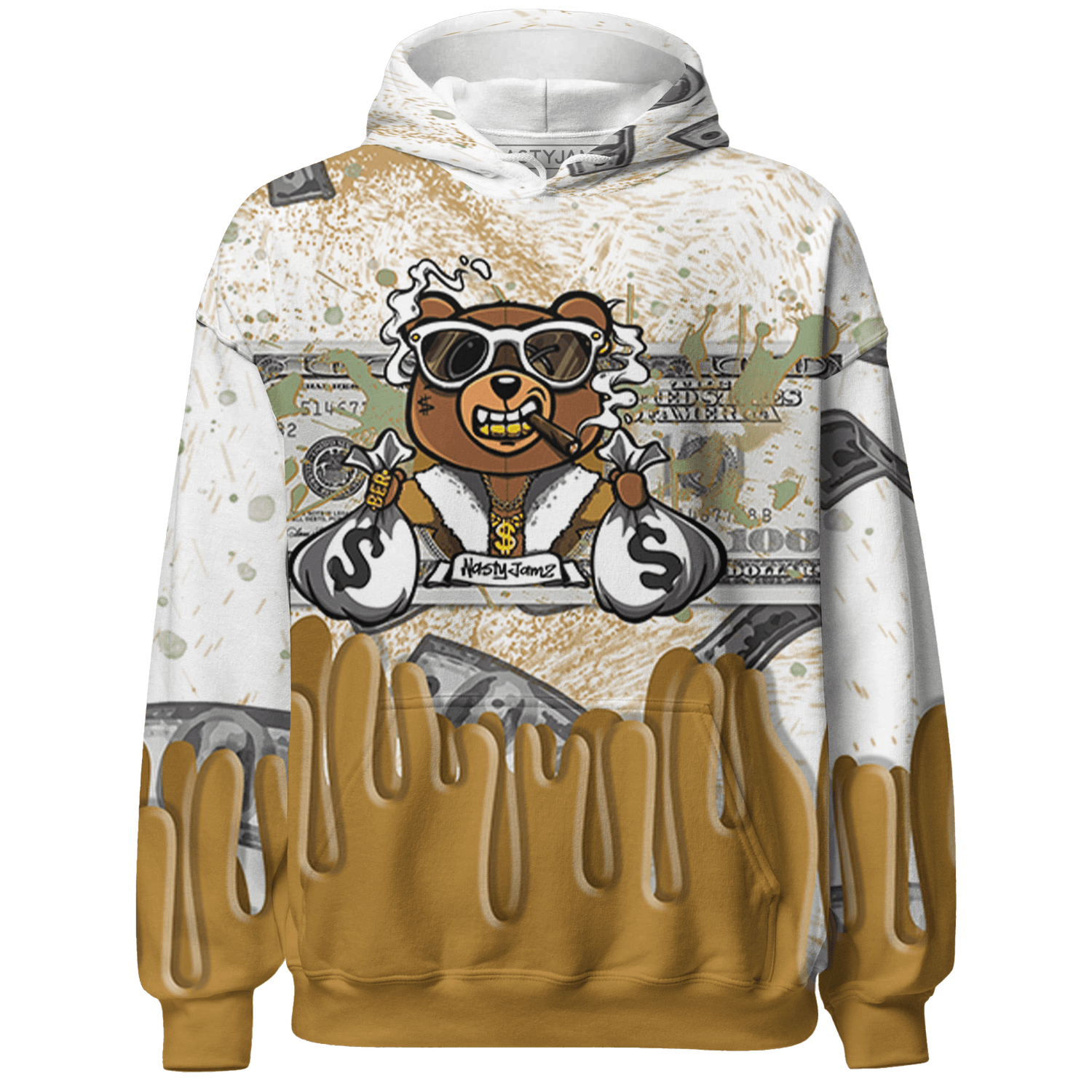 Wheat 13s Hoodie Match BER Dollar 3D All-Over Print - NastyJamz