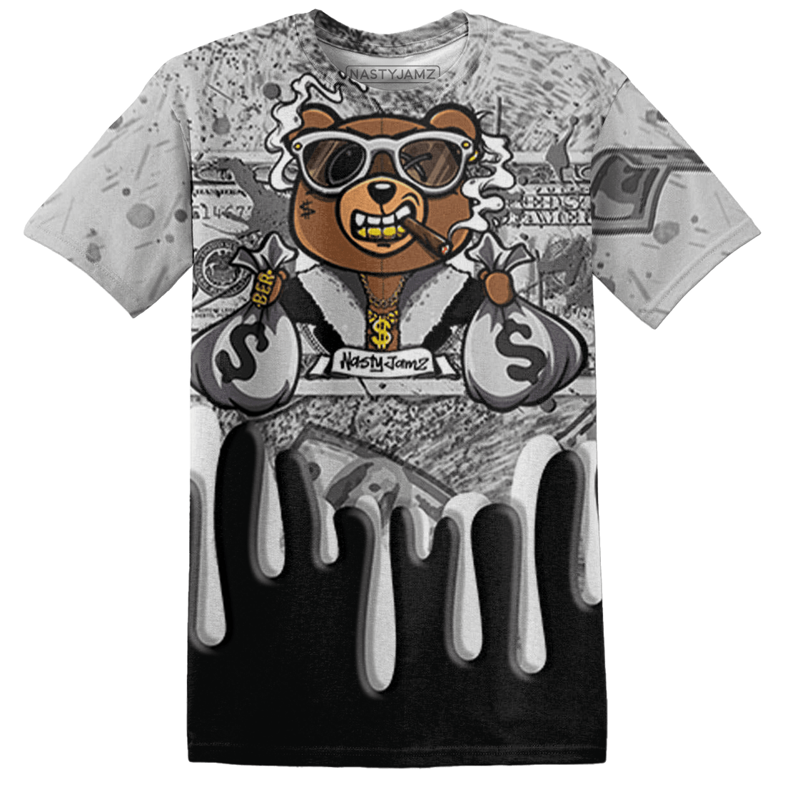 Retro High OG Black White 1s T Shirt Match BER Dollar 3D All-Over Print - NastyJamz