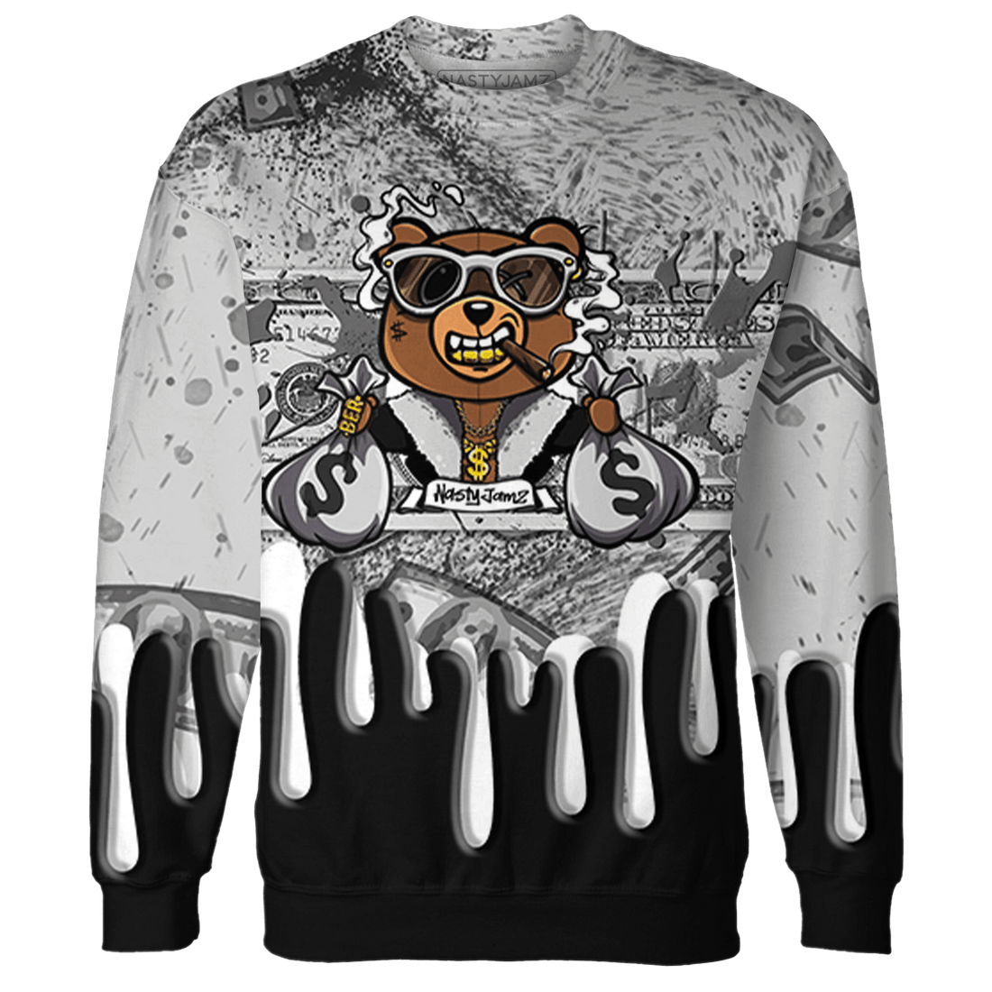 Retro High OG Black White 1s Sweatshirt Match BER Dollar 3D All-Over Print - NastyJamz