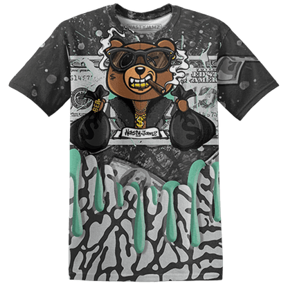 Green Glow 3s T Shirt Match BER Dollar 3D All-Over Print - NastyJamz