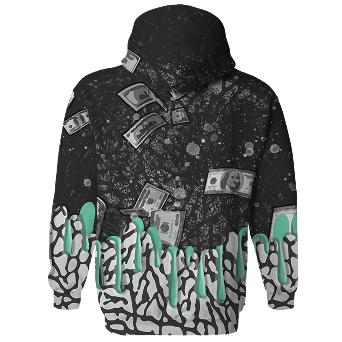 Green Glow 3s Hoodie Match BER Dollar 3D All-Over Print - NastyJamz