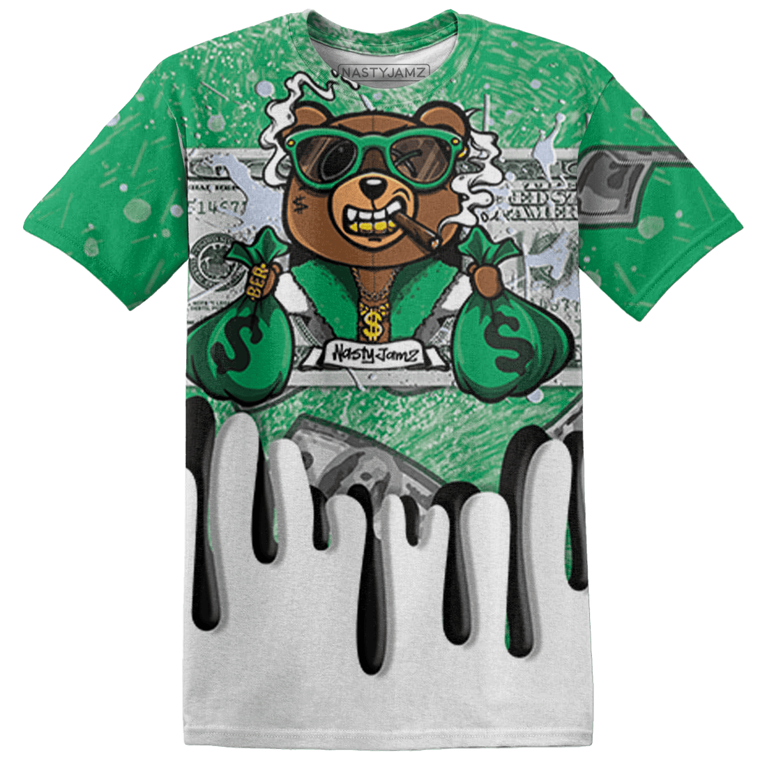 Lucky Green 5s T Shirt Match BER Dollar 3D All-Over Print - NastyJamz