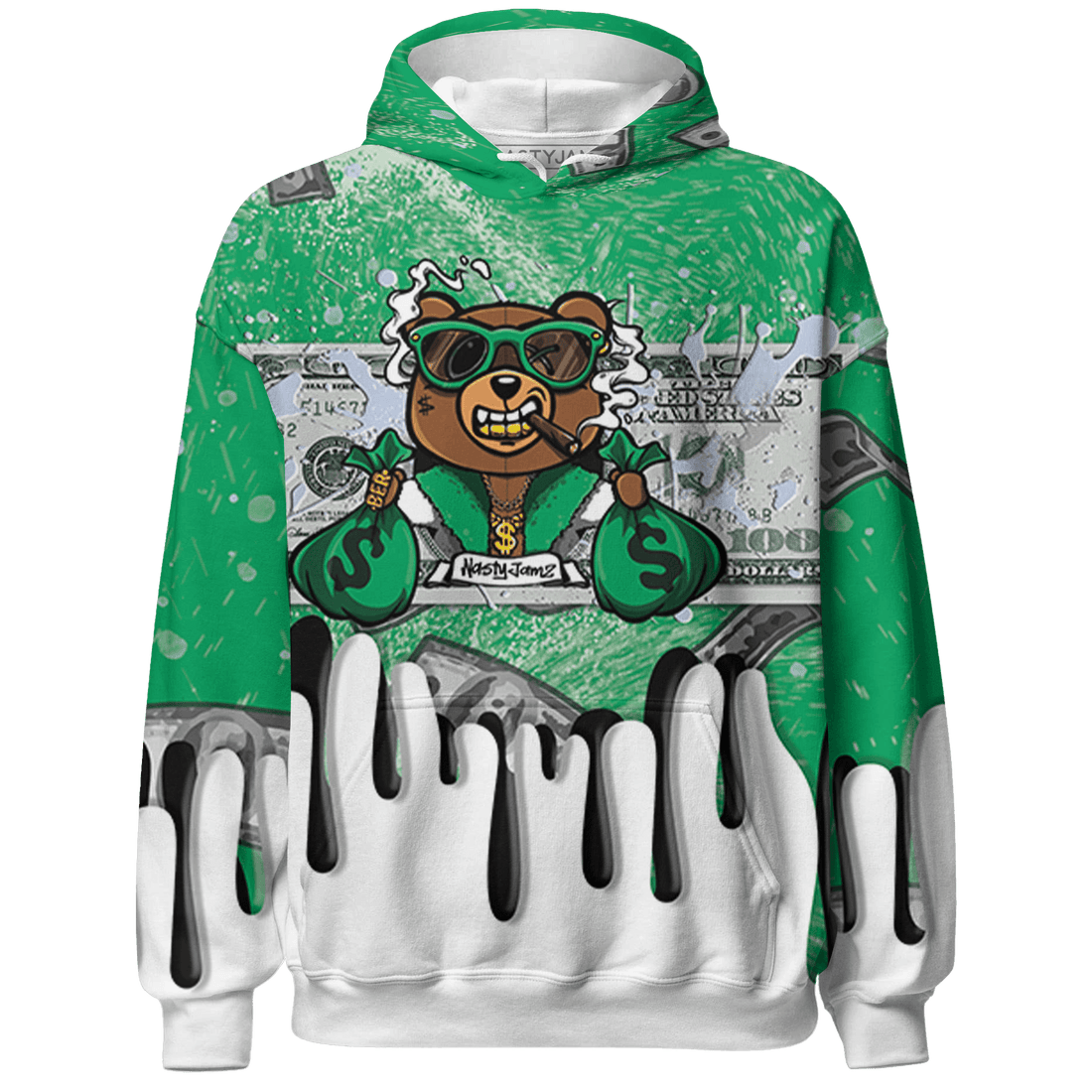 Lucky Green 5s Hoodie Match BER Dollar 3D All-Over Print - NastyJamz