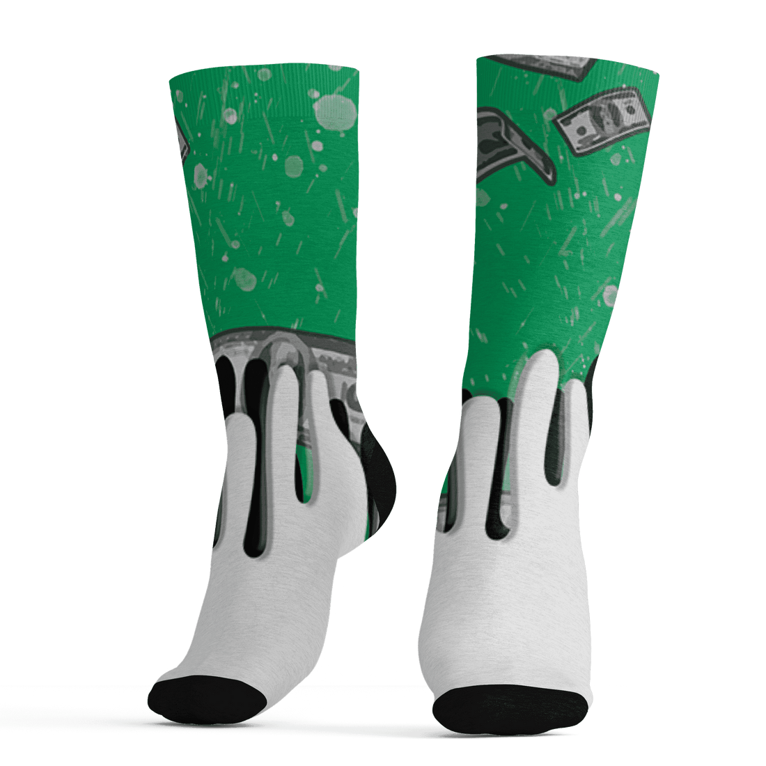 Lucky Green 5s Socks Match BER Dollar 3D All-Over Print - NastyJamz