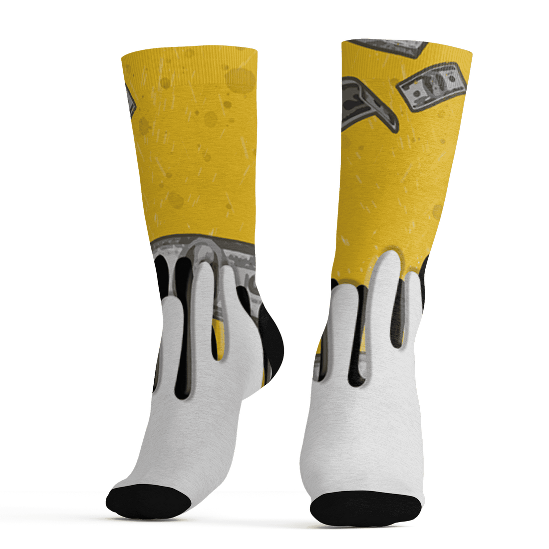 Yellow Ochre 6s Socks Match BER Dollar 3D All-Over Print - NastyJamz