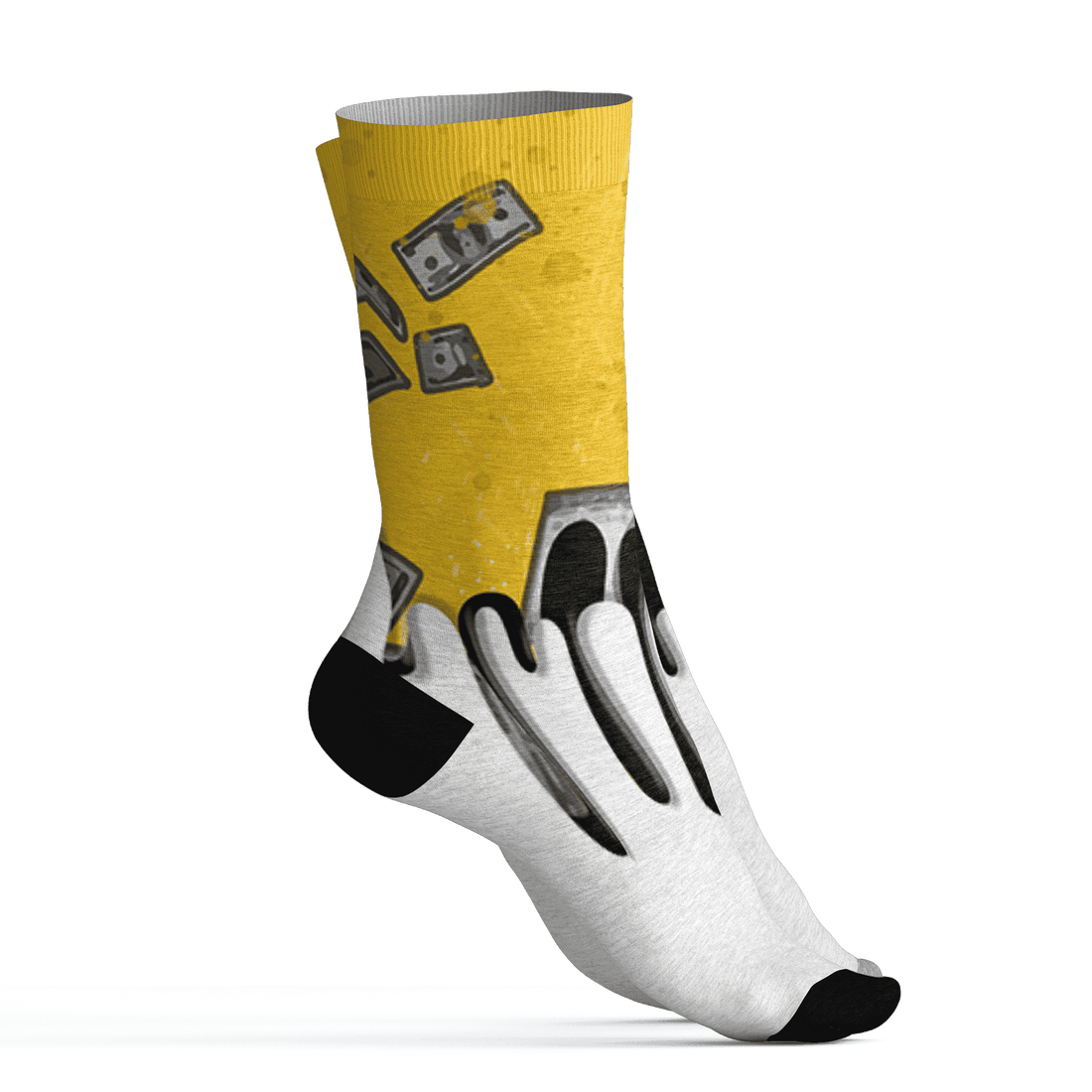 Yellow Ochre 6s Socks Match BER Dollar 3D All-Over Print - NastyJamz