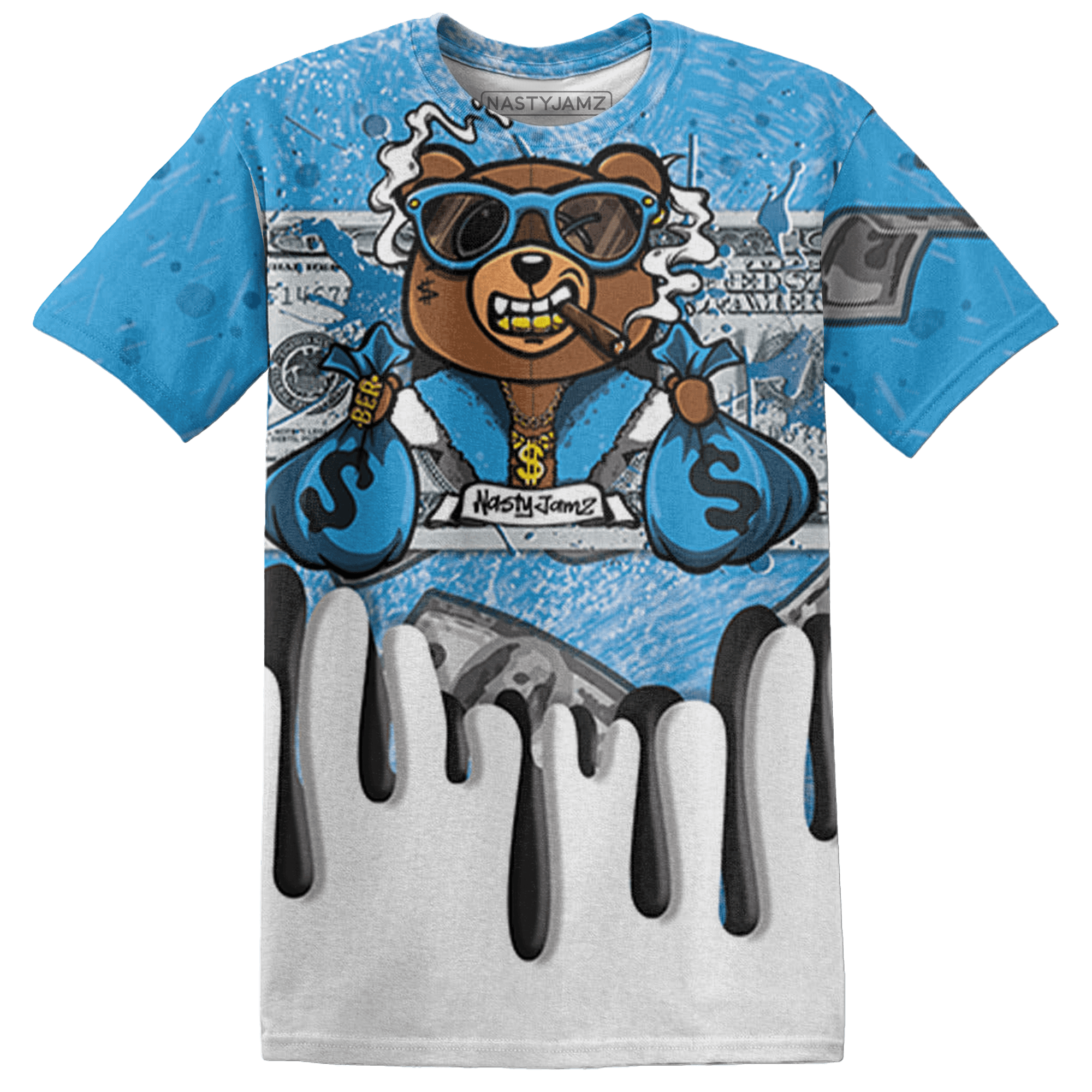 Powder Blue 9s T Shirt Match BER Dollar 3D All-Over Print - NastyJamz