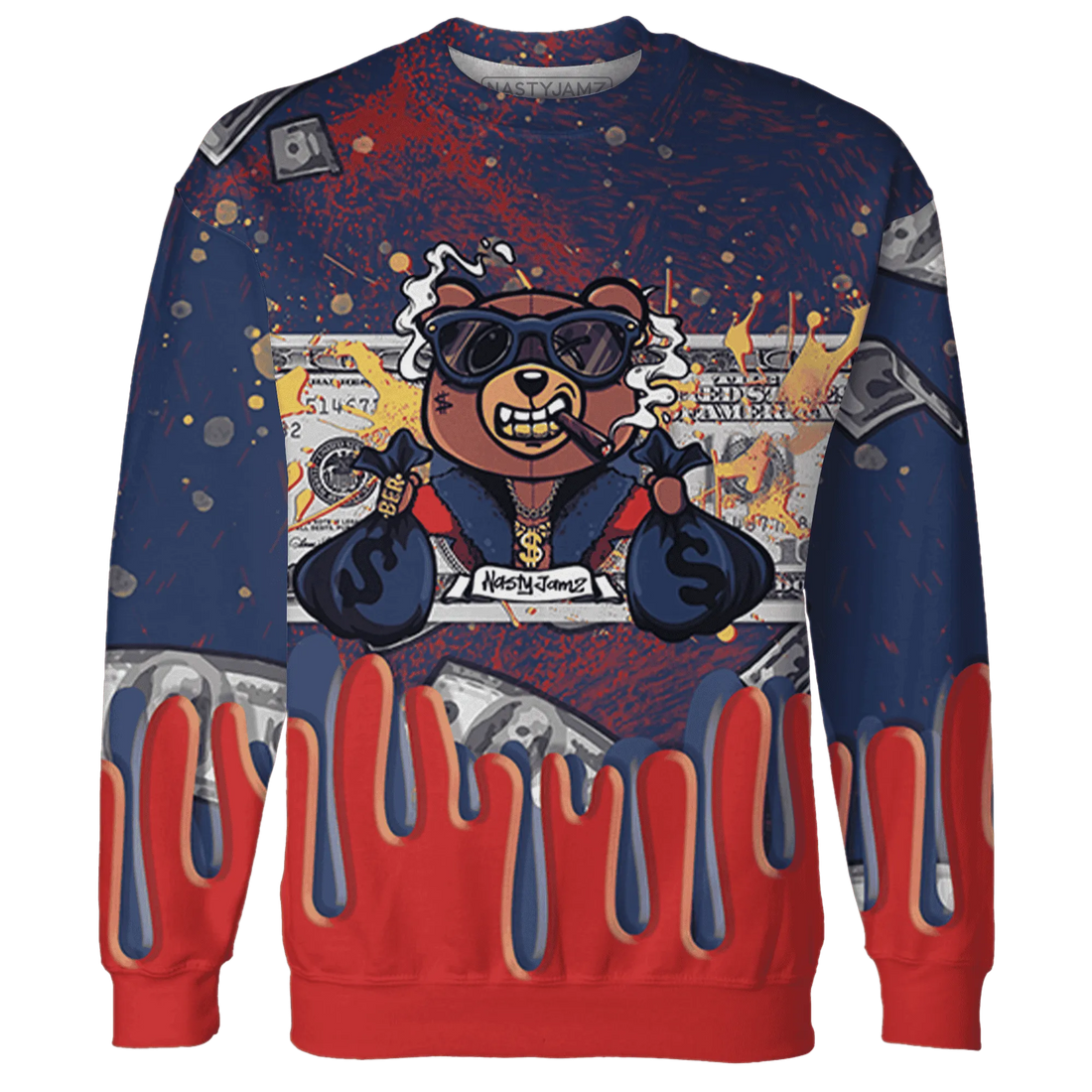 VaporMax-Air-Plus-Midnight-Navy-Gold-Black-Sweatshirt-Match-BER-Dollar-3D