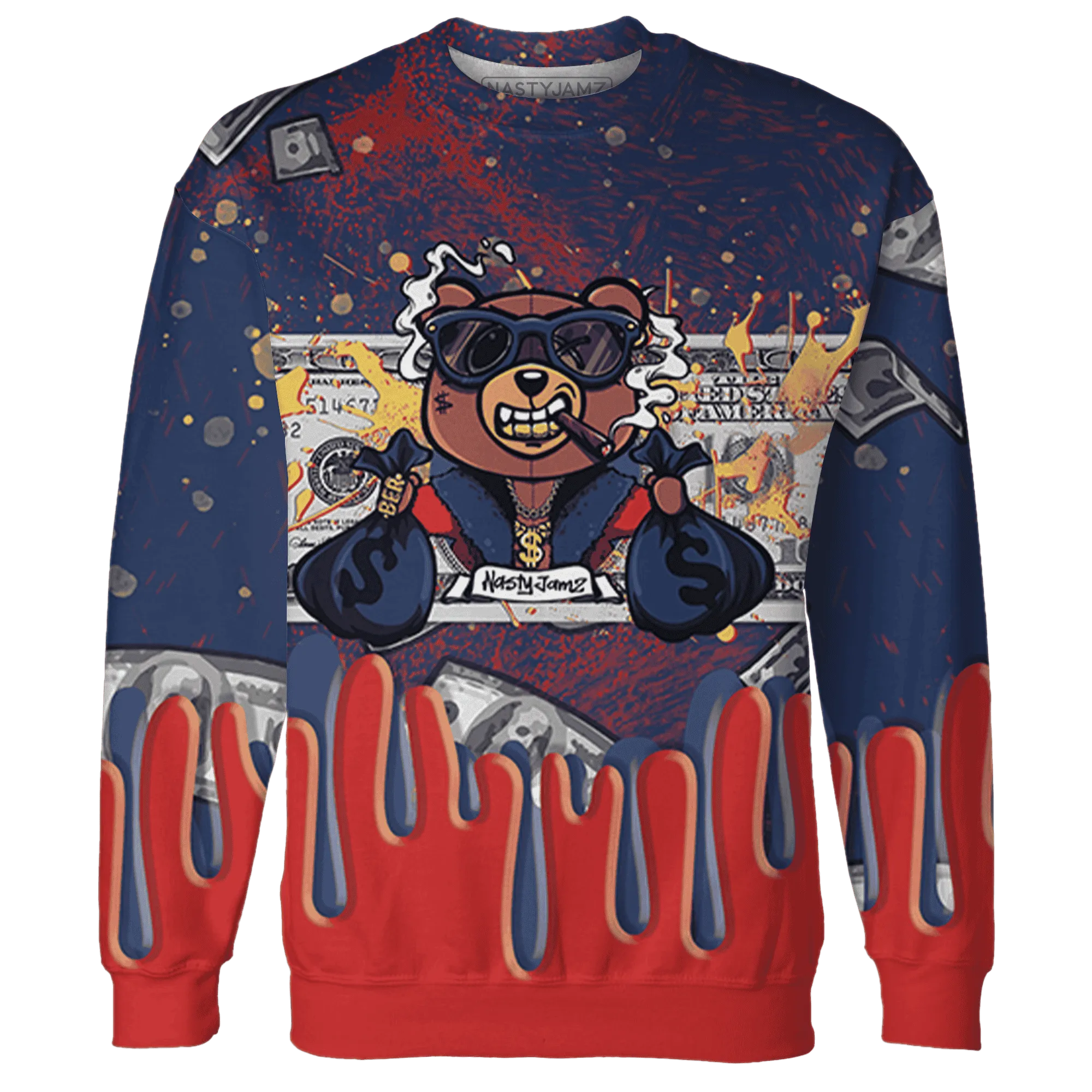 VaporMax-Air-Plus-Midnight-Navy-Gold-Black-Sweatshirt-Match-BER-Dollar-3D