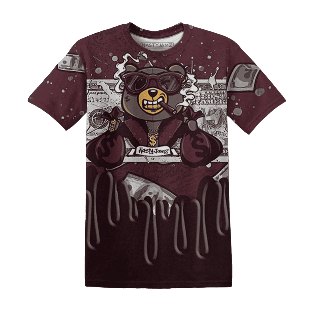 VaporMax-Night-Maron-Burgundy-T-Shirt-Match-BER-Dollar-3D