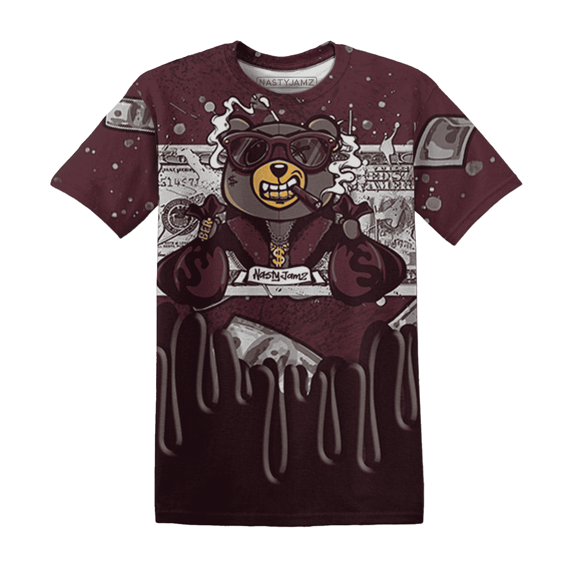 VaporMax-Night-Maron-Burgundy-T-Shirt-Match-BER-Dollar-3D