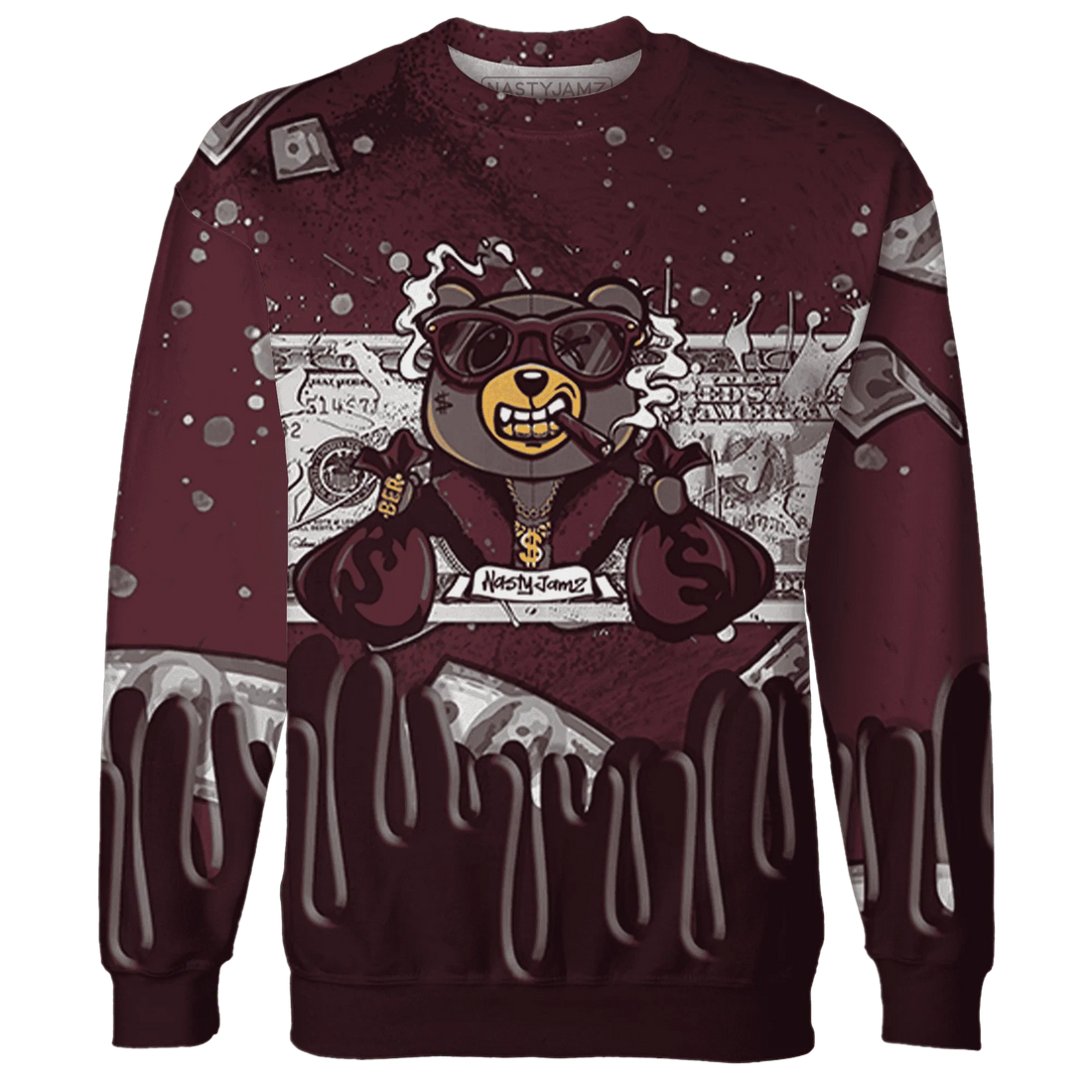 VaporMax-Night-Maron-Burgundy-Sweatshirt-Match-BER-Dollar-3D