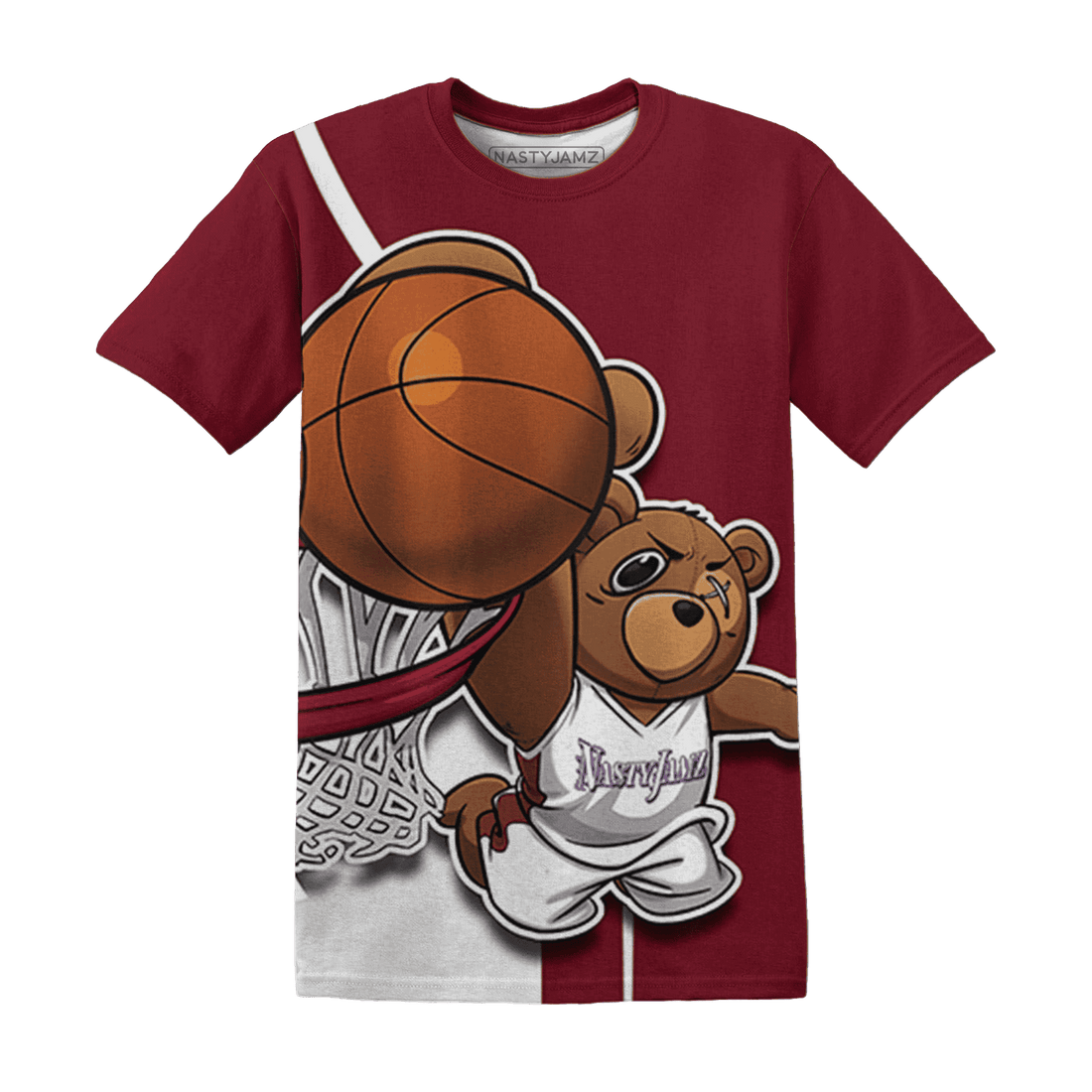High White Team Red 1s T Shirt Match BER Dunk - NastyJamz
