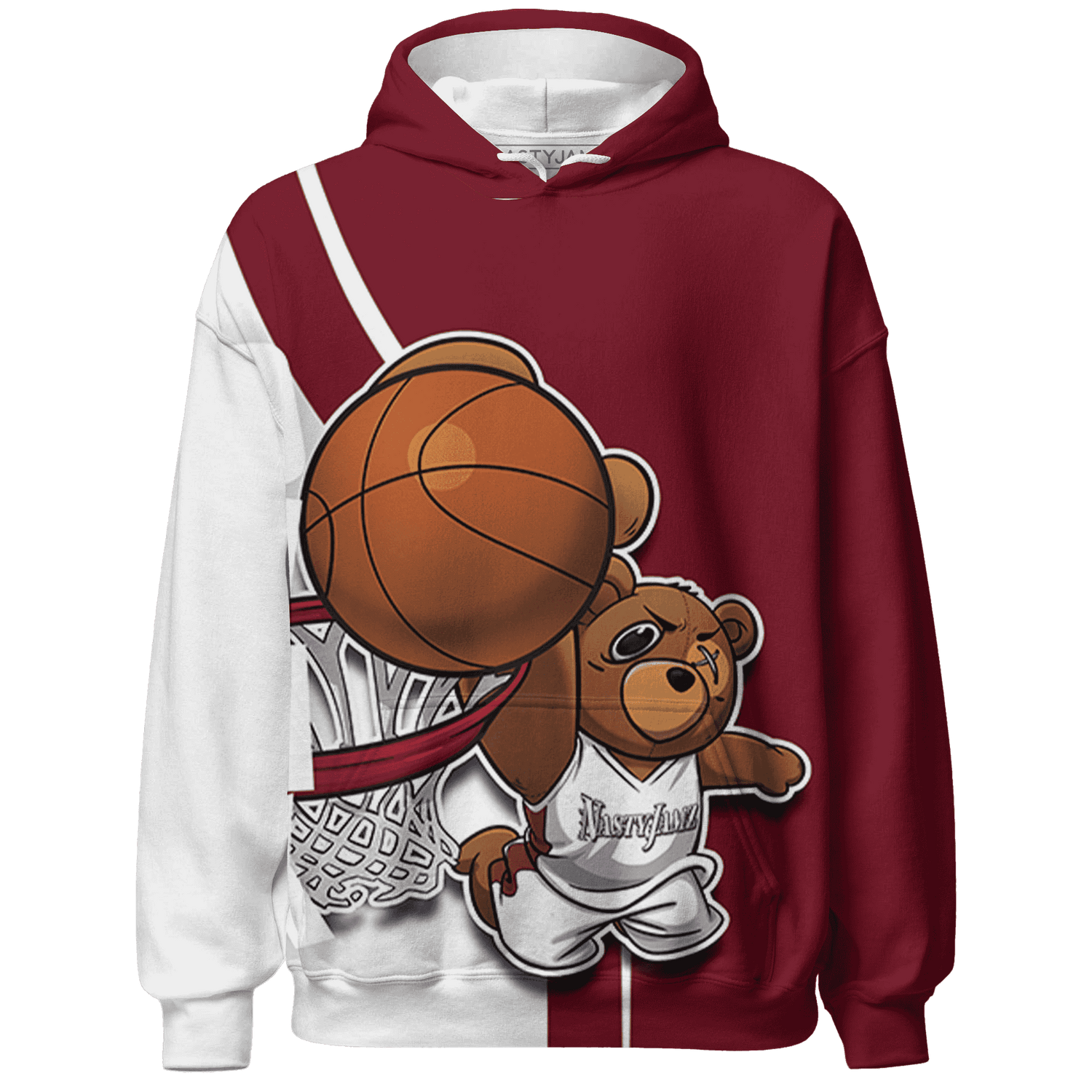 High White Team Red 1s Hoodie Match BER Dunk - NastyJamz