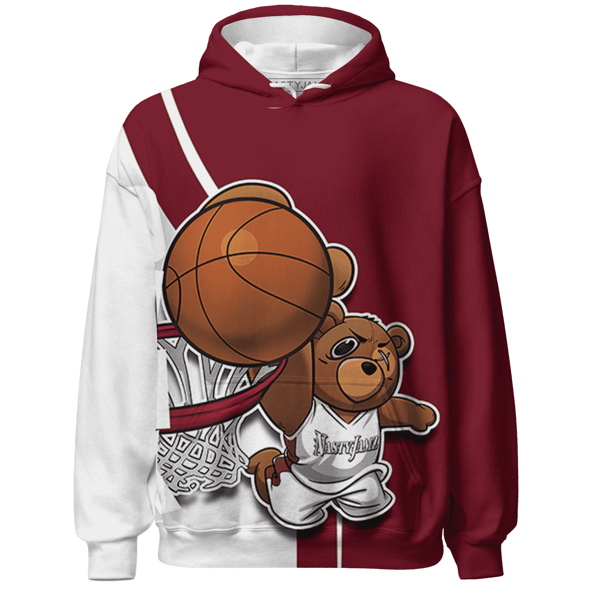 High White Team Red 1s Hoodie Match BER Dunk - NastyJamz