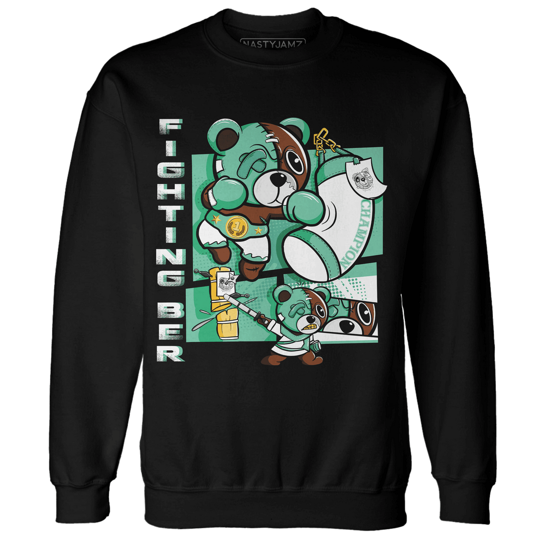 High OG Green Glow 1s Sweatshirt Match BER Fighting Boxing - NastyJamz