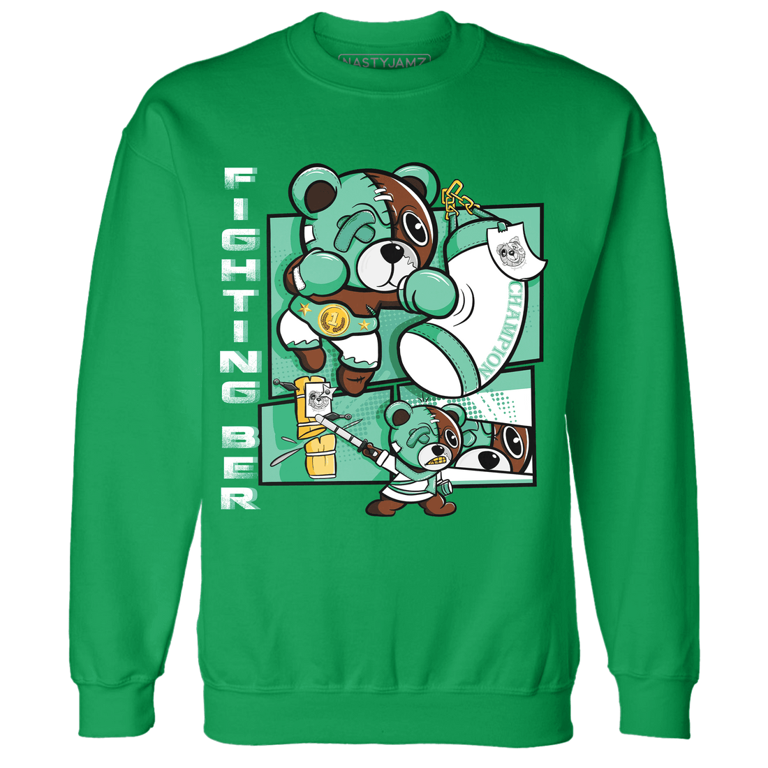 High OG Green Glow 1s Sweatshirt Match BER Fighting Boxing - NastyJamz