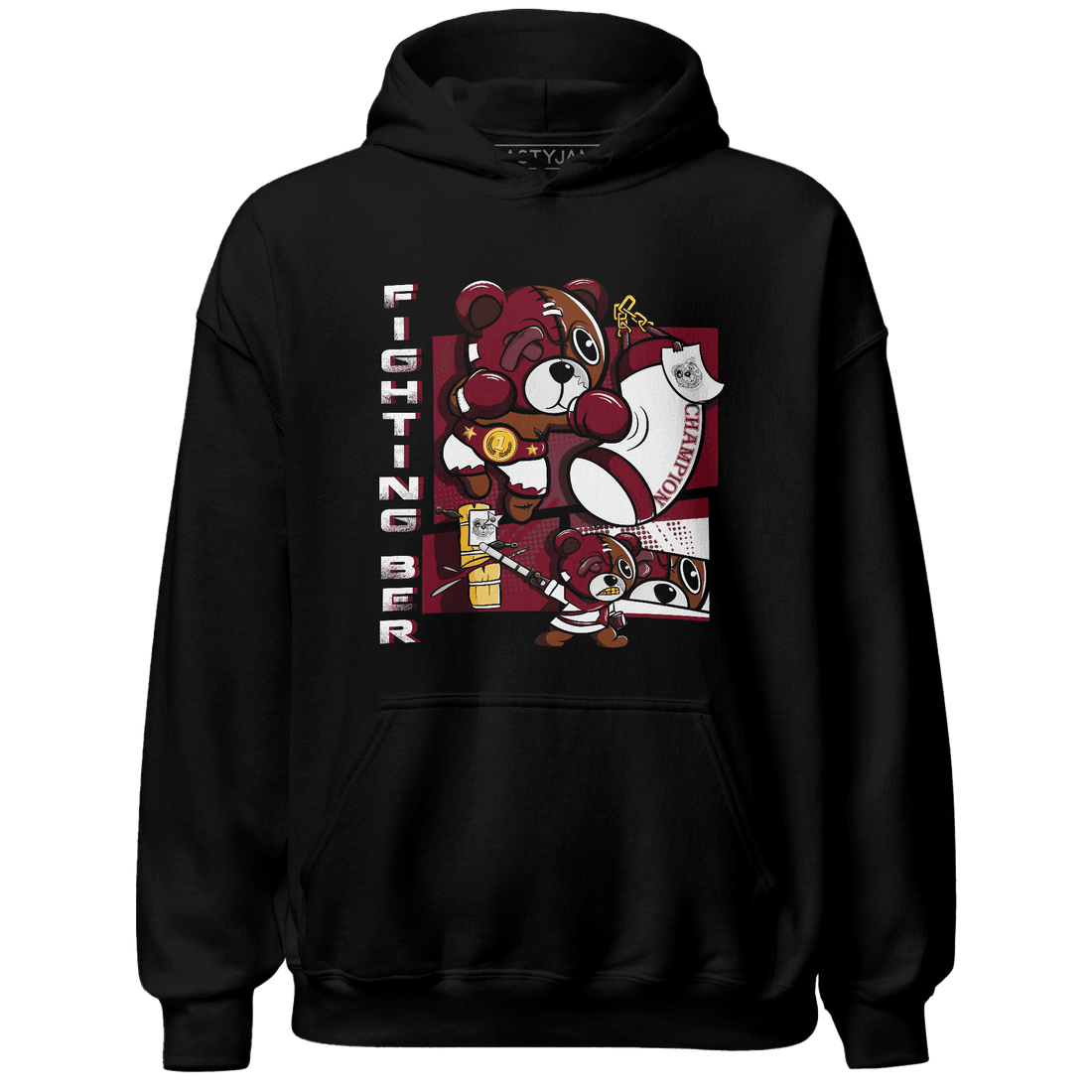 High White Team Red 1s Hoodie Match BER Fighting Boxing - NastyJamz