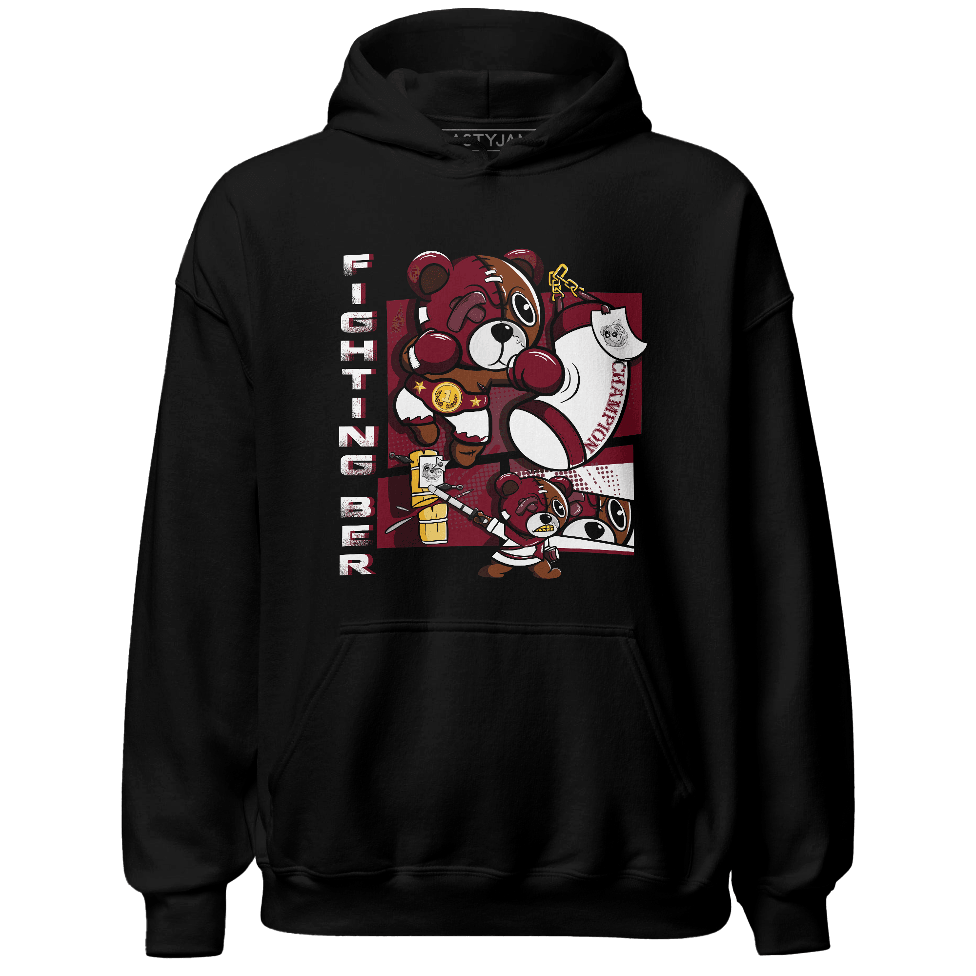 High White Team Red 1s Hoodie Match BER Fighting Boxing - NastyJamz