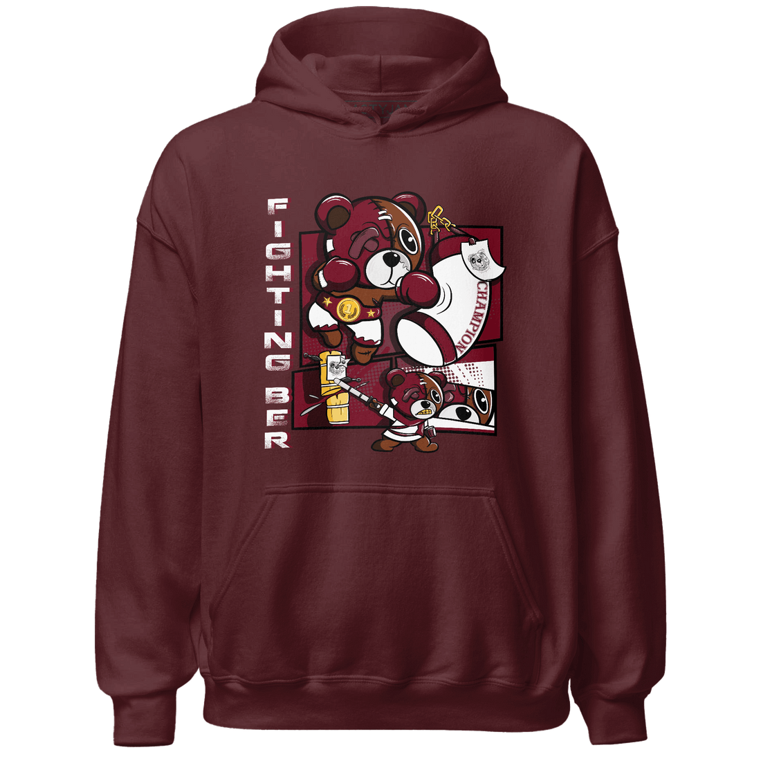 High White Team Red 1s Hoodie Match BER Fighting Boxing - NastyJamz