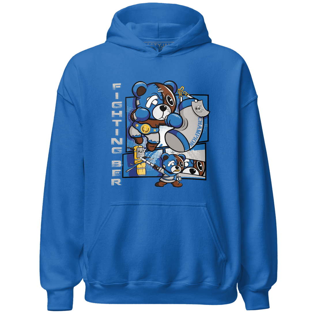 Industrial Blue 4s Hoodie Match BER Fighting Boxing - NastyJamz